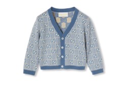 Cardigan neonato in cotone con motivo GG