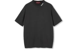 T-shirt en coton et soie avec motif en intarsia