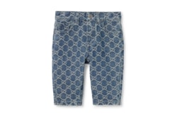 Pantalón de jacquard de denim con GG de bebé