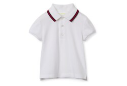 Polo de algodón con tribanda Web para bebé