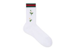 Chaussettes brodées en coton mélangé