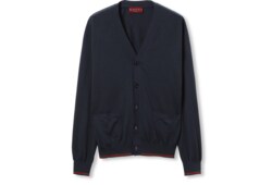 Cardigan en maille de laine avec bande Web