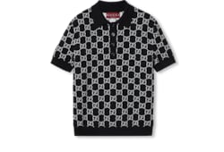 Wendbares Poloshirt aus GG Wolljacquard