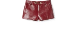 Leather shorts with Horsebit detail