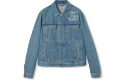 Giacca in denim con Doppia G laserata