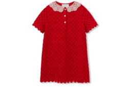 Robe pour enfant en dentelle fleurie Double G