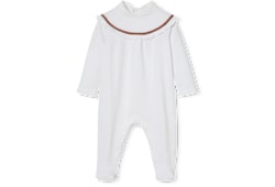 Tutina neonato in cotone con nastro Web