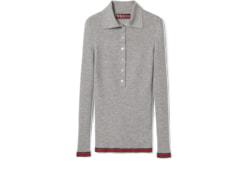 Cashmere and silk polo top with Web