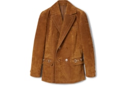 Двубортный пиджак из замши GG