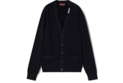 Cardigan en coton et soie avec intarsia