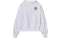 Sweatshirt aus Baumwolljersey mit Stickerei und Kapuze