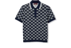 Polo en jacquard de maille de coton GG