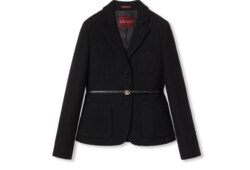 Wool bouclé jacket with embroidery