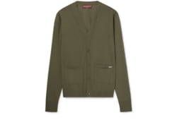 Cárdigan de punto de lana fina con intarsia