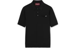 Polo in maglia di lana fine con intarsio