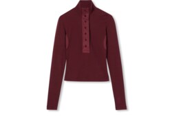 T-shirt a maniche lunghe in cotone a coste