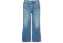 Verkürzte Schlaghose aus Denim