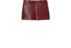 Short de piel con GG en relieve