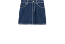 Minifalda de denim con inscripción a láser