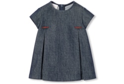 Vestido de denim con tribanda Web para bebé