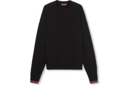 Pull en cachemire et laine avec finition bande Web