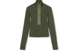 T-shirt a maniche lunghe in cotone a coste