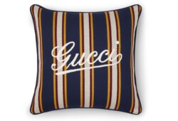 Coussin en jacquard de coton à rayures petit format