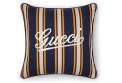 Kleines Kissen aus gestreiftem Baumwolljacquard