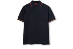 Embroidered stretch cotton polo shirt