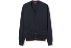 Wool knit cardigan with Web