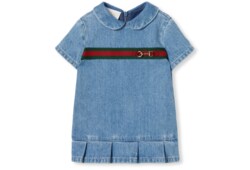 Abito neonato in denim con Web