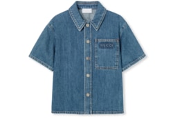 Chemise pour enfant en denim avec logo réalisé au laser