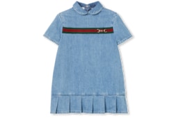 Vestido infantil de denim con tribanda Web