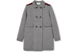Manteau pour enfant en laine avec bande Web
