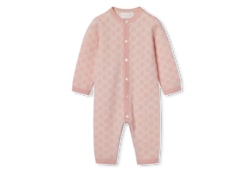 Tutina neonato in jacquard di lana GG