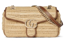 Mittelgroße, geflochtene GG Marmont Schultertasche