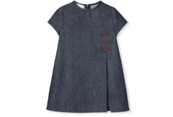 Vestido infantil de denim con tribanda Web