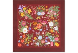 Pañuelo de sarga de seda con estampado Flora