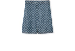 GG denim jacquard flared skirt