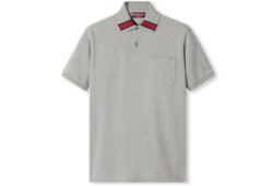 Polo de algodón con tribanda Web