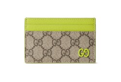 กระเป๋าใส่บัตร Acid green trim GG card case