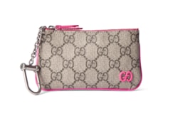 Étui à clés à finitions rose vif