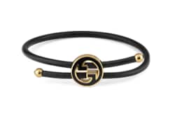 Bracelet avec détail GG enlacés rond en émail