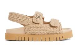 Sandalia de piel con Doble G para mujer