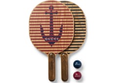 Wooden beach racket and ball set