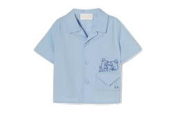 Camicia neonato in cotone con ricamo