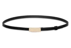 Thin belt with plaque buckle