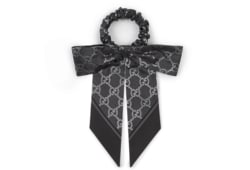 Laminated print silk scrunchie