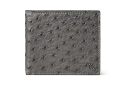 Cartera bi-fold de avestruz con Doble G