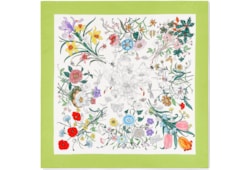 Printed Flora silk twill carré